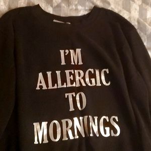 Cozy Black Sweater with Wording